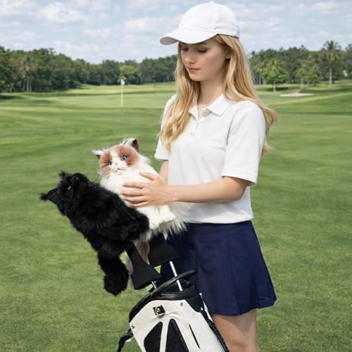 Black Cat Golf Driver Headcover Plush Stuffed Animal Club Cover