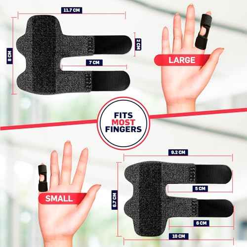 Dr. Arthritis Finger Brace Support, Versatile Trigger Finger Splints for Arthritis, Sprain, Injury Recovery & Hand Pain Relief, Splint Kit Compression that Fits Index, Middle, Ring, Pinky Joints (Black, Regular)