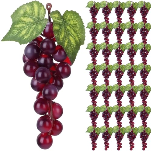 Artificial Grape Set - Classic Style, Purple, 36 Pcs with Realistic Clusters