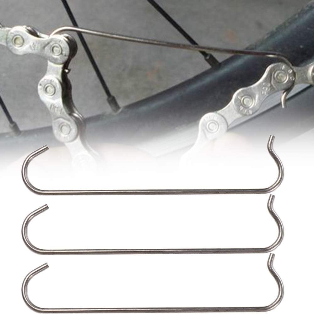 Vctitil 3 Pcs Stainless Steel Bicycle Chain Hooks, Bike Chain Repair Aid Tool