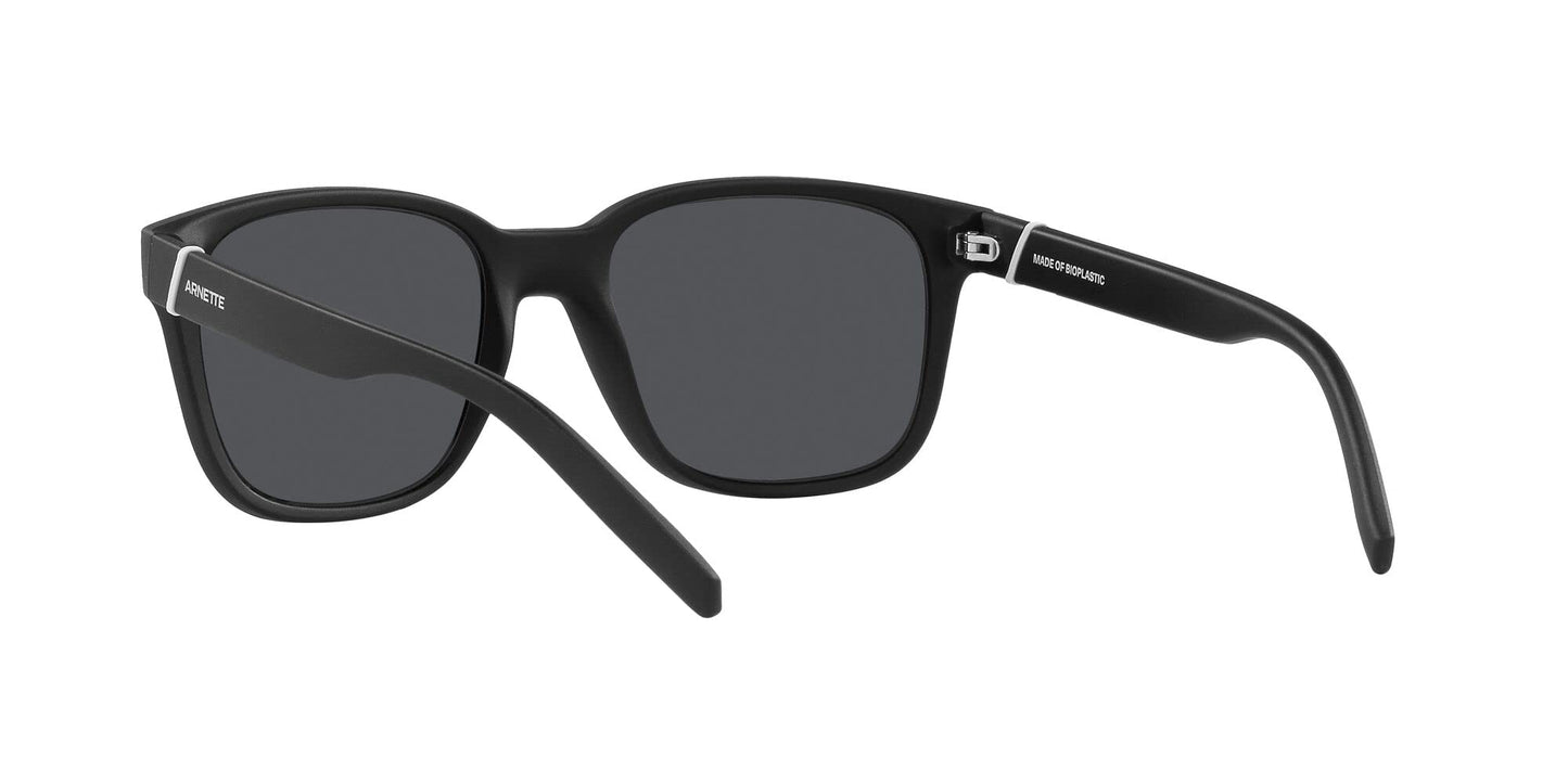 ARNETTE Man Sunglasses Matte Black Frame, Dark Grey Lenses, 55MM