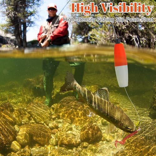 Red White 30PCS Fishing Bobbers Floats Peg Floats Foam Cigar Catfish Floats Slip Bobbers
