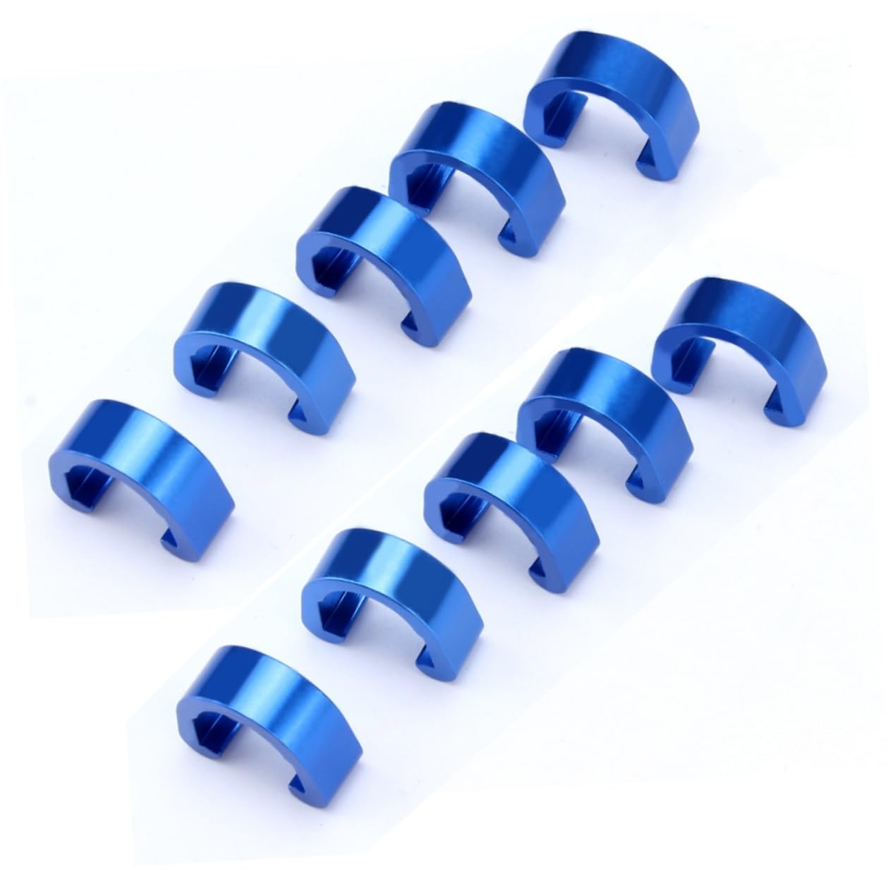 10pcs Shift C-Clips Tubing Hose Clamp Metal for Line Bike Housing Gear Accessories Bicycle Blue Bikes Buckle C- Road Clamps Fixing U Cable Shaped C Cables Clips