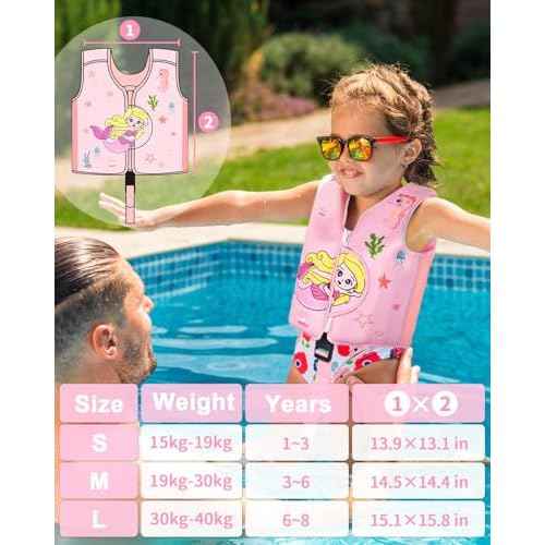 Kids Swim Vest, Toddler Swim Jacket for 20-30-50lbs Boys Girls, Toddler Floaties with Adjustable Safety Strap for Pool, Beach, Boating, Learn to Swim