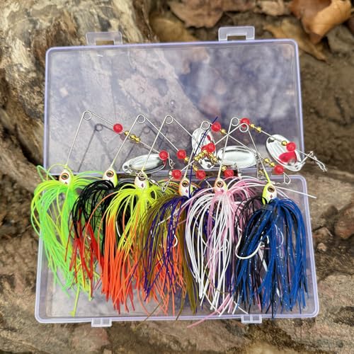 Richary 6Pcs Spinnerbait Fishing Lures Set for Bass Pike Freshwater