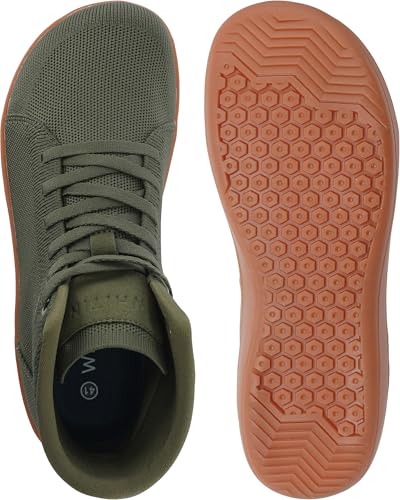 Men's Wide Toe Box High Top Barefoot Shoes - WHITIN W824