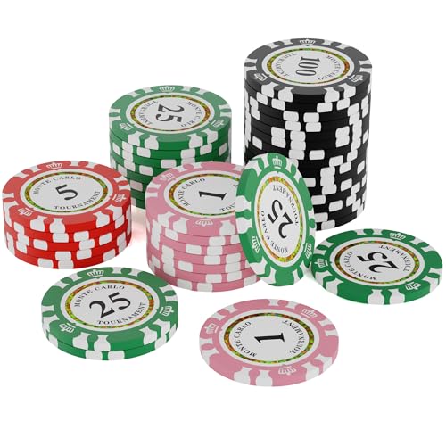 14g Clay Poker Chips Set of 125 Denominations Casino Chips for Poker & Blackjack