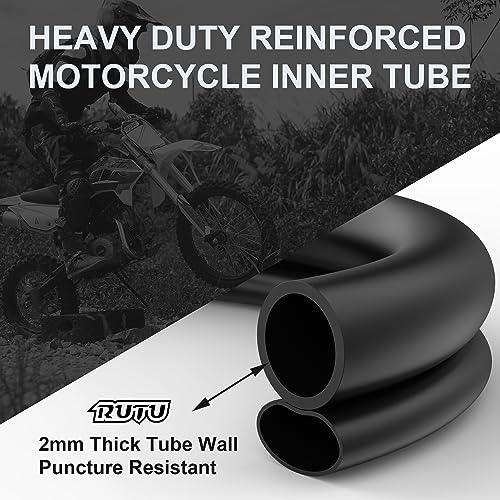 2.25/2.50-19 Dirt Bike Inner Tube - Heavy Duty Puncture Resistant with Rim Strip - 1 Pack