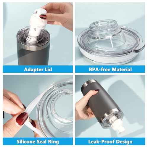 1 Pack Tumbler Adapter - for YETI Rambler 16/20 oz Tumblers & Cirkul Flavors Cartridges, BPA - Free, Leak - Proof (Tumbler & Cirkul not included)