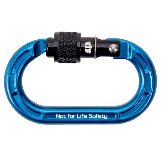 Omega Pacific Micro Raider – Mini Aluminum Keylock Screw-Lok Carabiner for Throwline, Gear Mounting, and Non-PPE Use – Oval Shape, 4kN Strength, Lightweight Accessory Connector - Blue