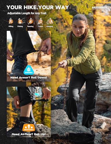 Moosehill Women's Hiking Pants - Lightweight Breathable Black 6