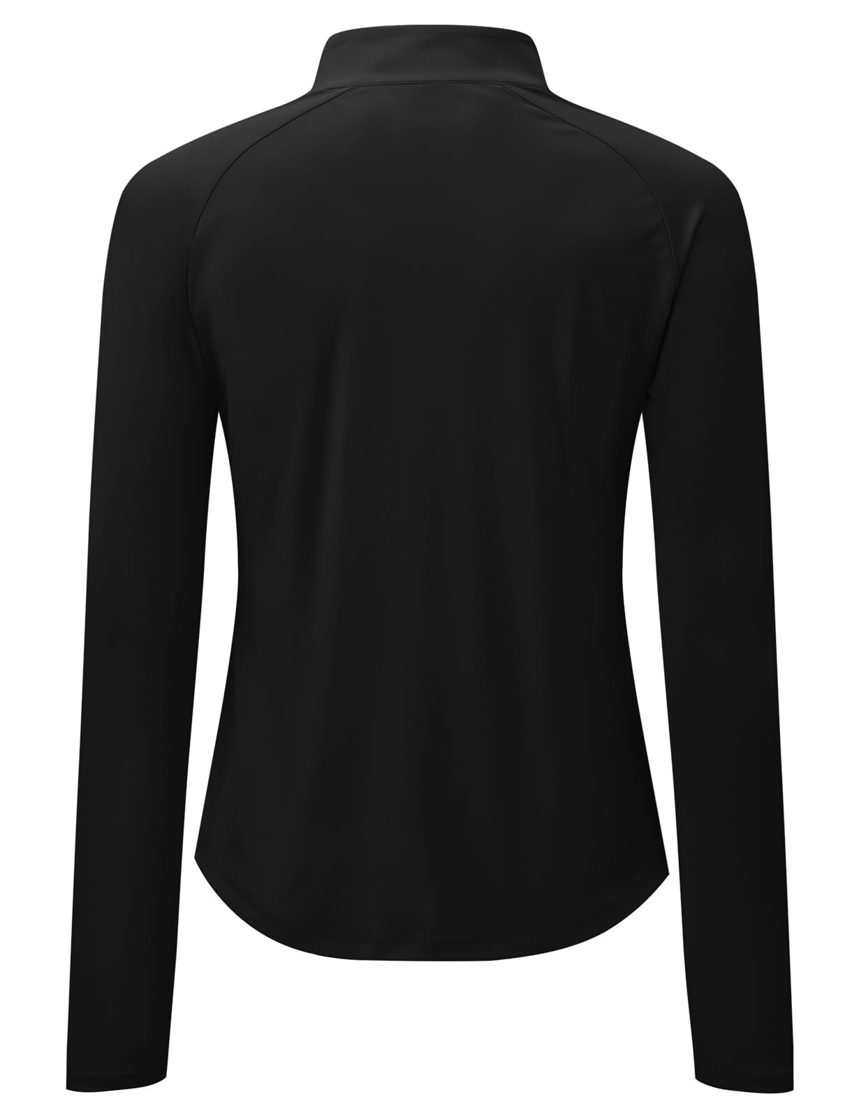 BGOWATU Women's Lightweight Workout Athletic Jacket UPF 50+ Zip Up Running Yoga Jackets Sun Shirt with Thumb Holes Black L