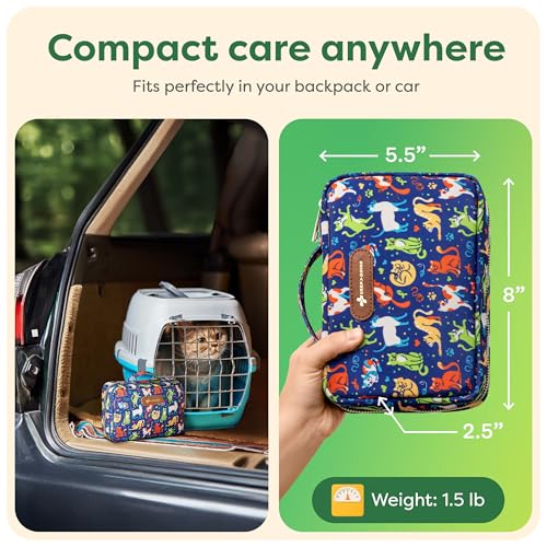 KeepGoing Pet First Aid Kit for Dogs & Cats - 99 Pc Travel Emergency Kit Cats