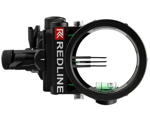 RL-3 Three Pin Bow Sight - .019 Fiber Pin with 1st & 2nd Axis Adjustments and Enclosed Fiber Optic Ring - Black - Right Handed