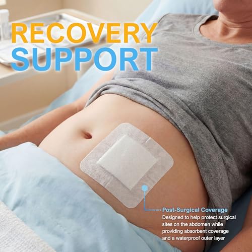 MED PRIDE Waterproof Composite Island Dressing 4x4 Inch Pack of 10 - Sterile, Adhesive Wound Cover