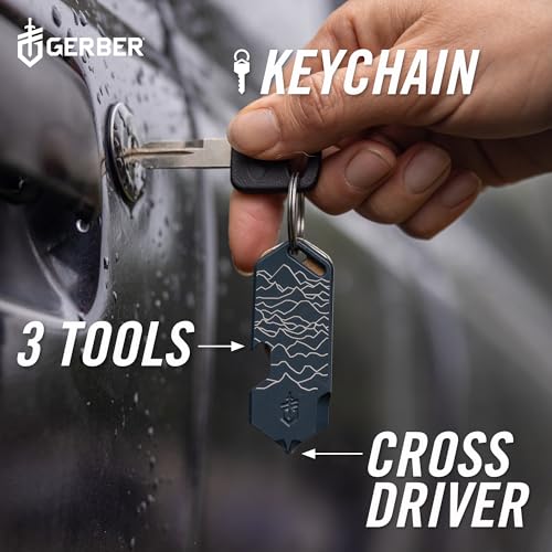 Orange Camo Gerber Shard 3-in-1 Multitool Keychain with Bottle Opener