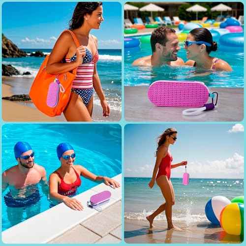 Swim Goggle Case For Swimming Goggles, Silicone Protective Cases with Drain Hole for Goggles,Swim Goggles Case with Lanyard