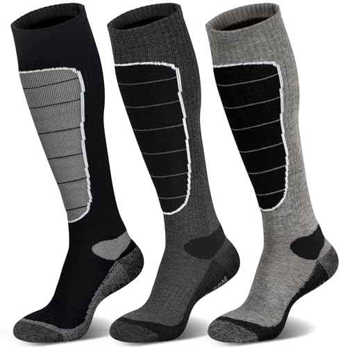 Hylaea Merino Wool Ski Socks, Cold Weather Socks for Snowboarding, Snow, Winter, Thermal Knee-high Warm Socks, Hunting
