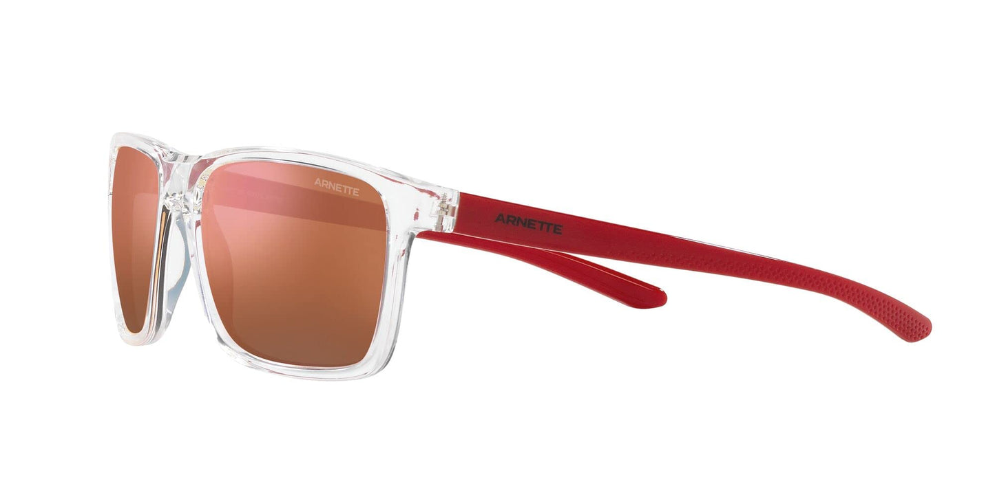 ARNETTE Man Sunglasses Crystal Frame, Grey Mirror Orange/Yellow Lenses, 59MM