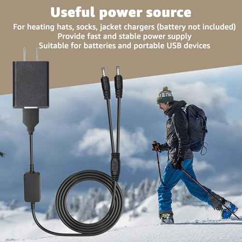 8.4V Heated Gloves Charger - Compatible with Savior Snow Deer Sun Will Heated Gloves, Heated Socks,Heated Vest Battery Power Cord