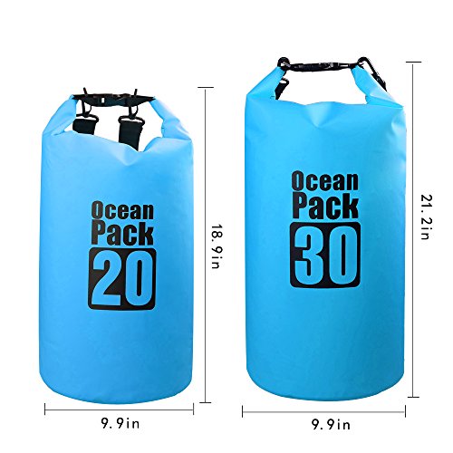 Bear Outdoor Waterproof Dry Sack Bag Blue 30L for Boating Camping Hiking