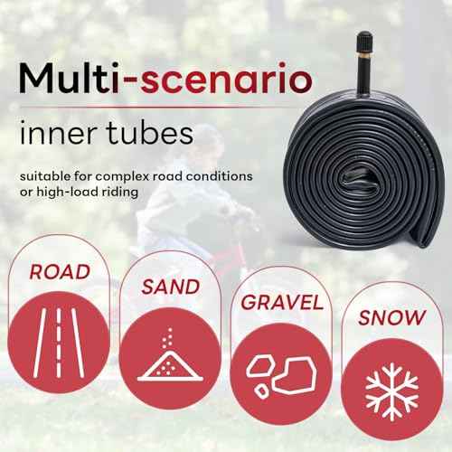 14x1.75/1.95/2.0/2.10/2.125 Inch Bike Tubes, 14" Replacement Bicycle Tubes (2 PCS), Reliable 14 x 1.75-2.125 Bike Inner Tubes AV32mm Schrader Valve for City/Road/Kids/Mountain Cycling Scenarios