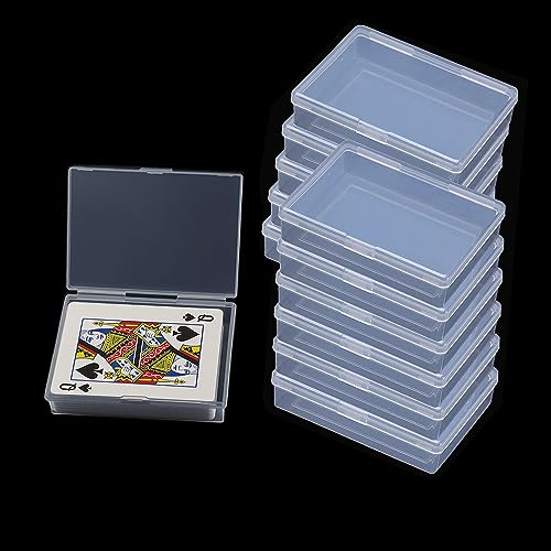 12 Pack Plastic Playing Card Cases for Poker Size Decks – Card Holder Storage Organizer