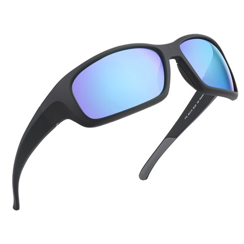 GOMEXUS Polarized Sports Sunglasses No Plastic Lens for Men Women, Fishing Cycling Golf Drving Protection UV400 (Blue, Blue)