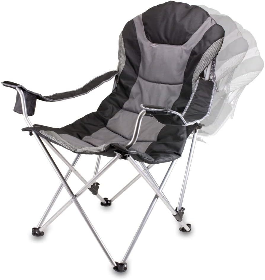 PICNIC TIME NCAA Arkansas Razorbacks Reclining Camp Chair - Beach Chair for Adults - Sports Chair with Carry Bag