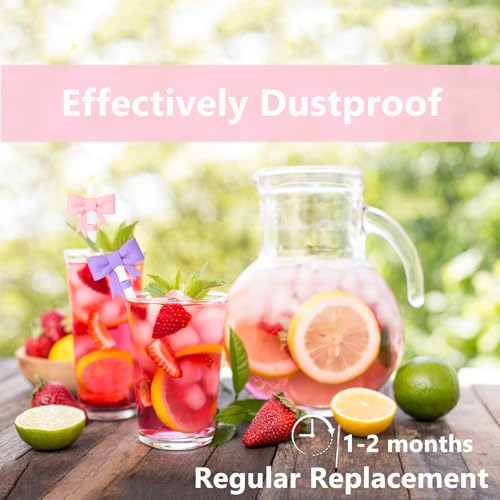 8mm Classic Bow Straw Covers Cap Toppers Compatible with Stanley Tumbler Cups,Reusable Cute Silicone StrawTips Lids Protectors for Reusable DrinkingStraw,StrawAccessories