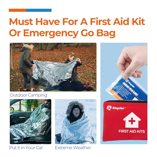 Emergency Blankets (30 Packs, 84" L x 52" W) Mylar Thermal Blankets for Survival and Protection,Space Blanket Survival Kits Camping Blanket, Ideal for Outdoors, Hiking, Survival, Marathons