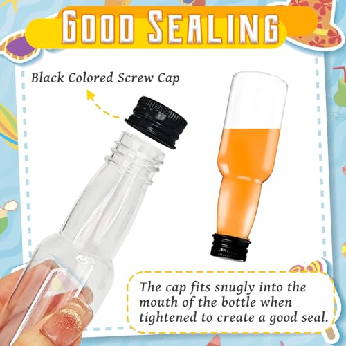 1.8oz Mini Liquor Bottles Pack of 50 with Funnels - Small Plastic Shot Containers for Party & Wedding Favors