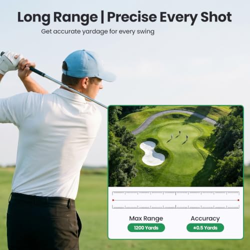 SILLAID Gray Golf Rangefinder with Slope, 1200 Yards, 7X Magnification, Pin Lock Vibration, Rechargeable, Tournament Legal