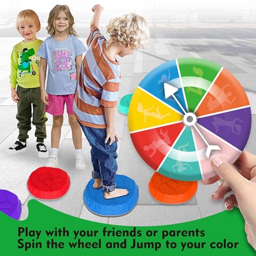 12-Pack Kids Balance Stepping Stones with Non-Slip Edges - Indoor & Outdoor Toys