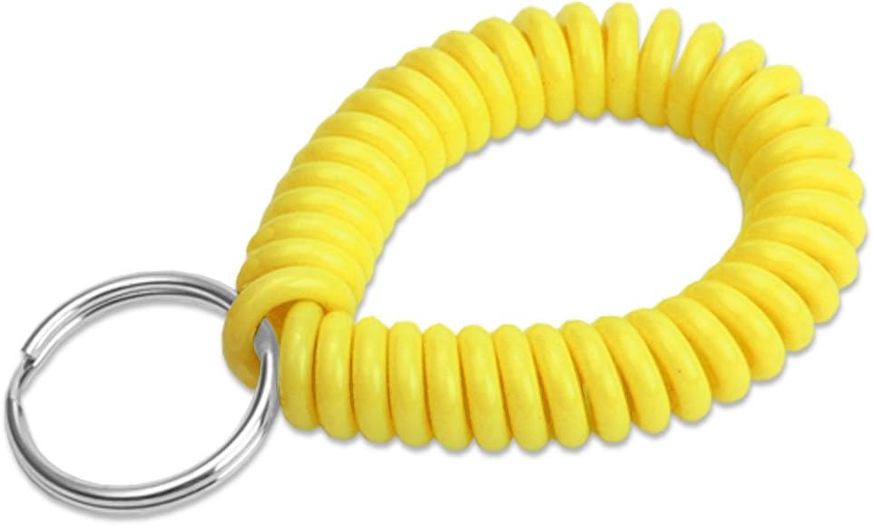 ucky Line 2” Spiral Wrist Coil with Steel Key Ring, Flexible Wrist Band Key Chain Bracelet, Stretches to 12”, Purple, 10 Pack (41065)