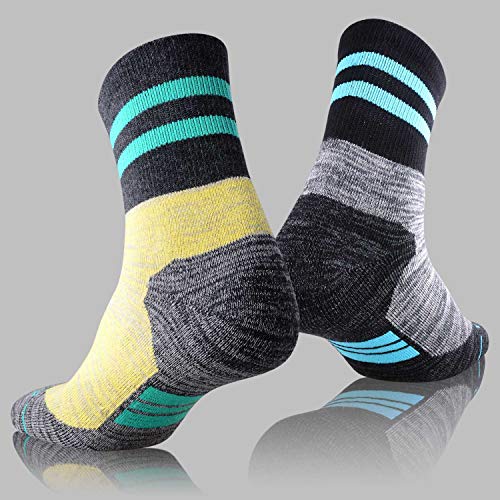 FEIDEER Women's Hiking Walking Socks, Multi-pack Outdoor Recreation Cotton Socks Wicking Cushion Crew Socks