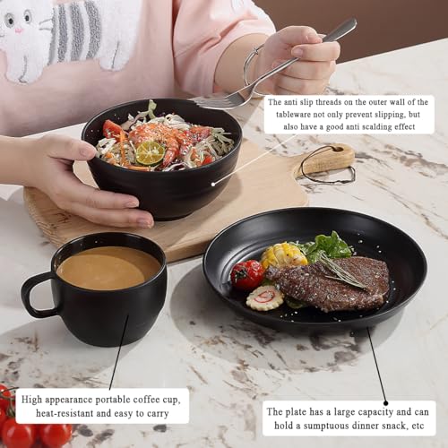 Camping Mess Kit for 2 Persons with Black & Gray Utensils and Tableware