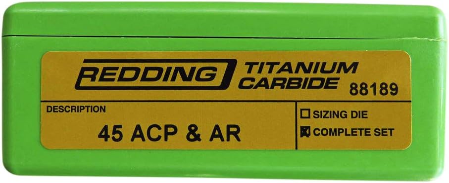 REDDING RELOADING .45 ACP Durable Titanium Carbide Die Set for Handgun Cartridges