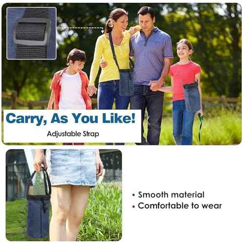 Trail maker Water Bottle Carrier Bag with Strap, Phone Pocket for Walking, Runs, Bike, Stainless Steel, Glass, Plastic