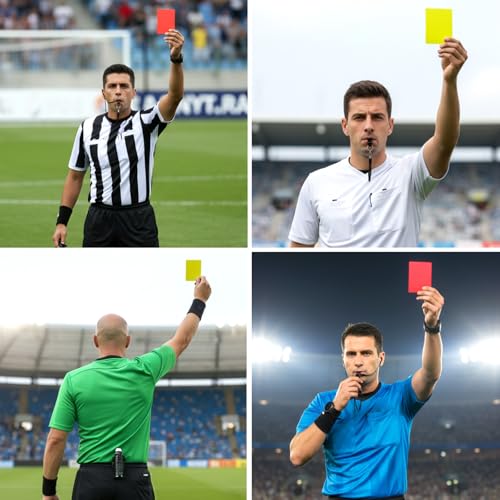 7PCS Soccer Referee Kit with Red & Yellow Cards & Loud Whistle - Match Day Official Tools