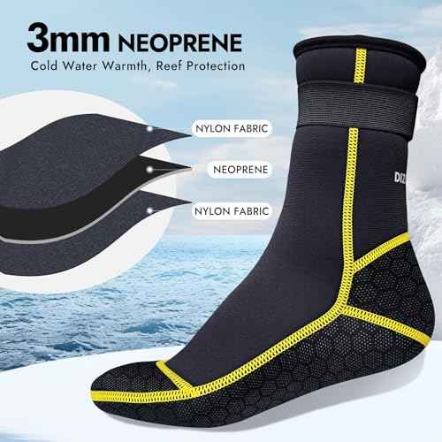 3mm Neoprene Water Socks, Anti-Slip Wetsuit Booties for Sand Proof Beach Volleyball, Scuba Diving Surfing Kayaking