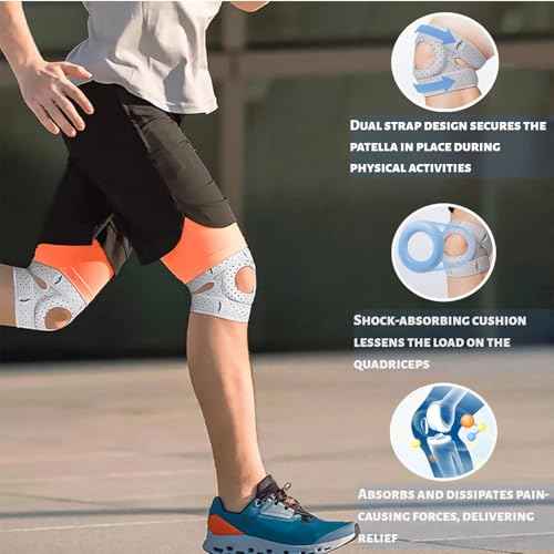 Knee Brace for Women Men Adjustable Knee Support with Side Stabilizers, Patella Gel Pads & Upgraded Silicone Anti-Slip Strip -Patella Knee Brace for Meniscus Tear, Knee Pain, Arthritis, Injury Recovery, Running, Workout