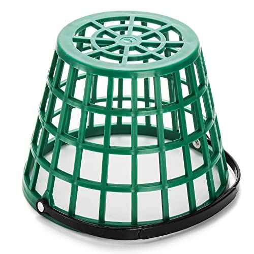 Bekith 2 Pack Plastic Golf Ball Basket, Golfball Container Ball Bucket with Handle, Holds 40-50 Balls, Green