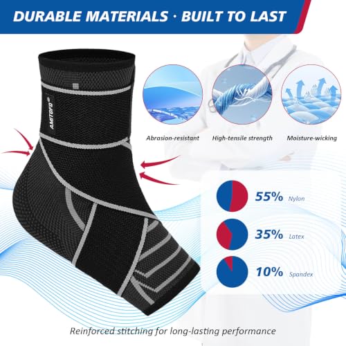 Ankle Brace for Plantar Fasciitis Relief Adjustable Strap Men Women Large Grey