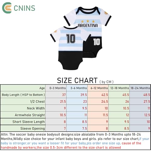 Baby Soccer Fan Outfit Bodysuit 12-18 Months Infant Sports Clothing - Cnins