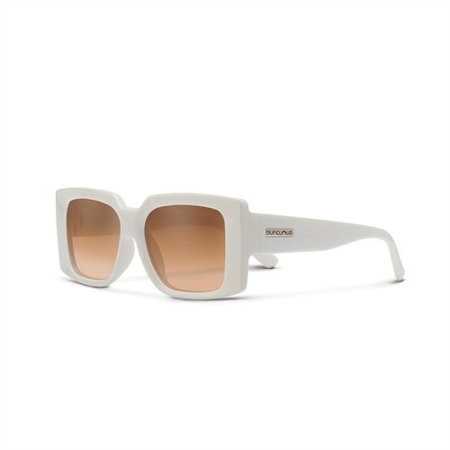 Suncloud Astoria Polarized Sunglasses – 100% UV Protection – Comfortable Fit, Trendy Design – for Men & Women – Ivory + Polarized Brown Gradient Lenses
