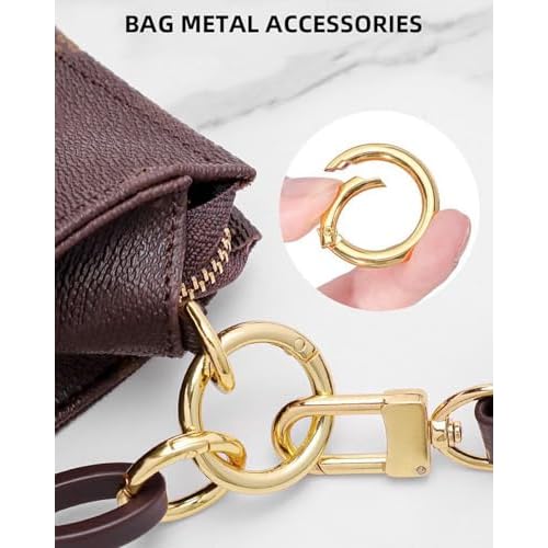 50pcs 1 Inch Metal Spring O Rings,Round Carabiners Clips Snap Hooks for Keychains, Purse, Shoulder Bag,DIY Crafts (Gold)