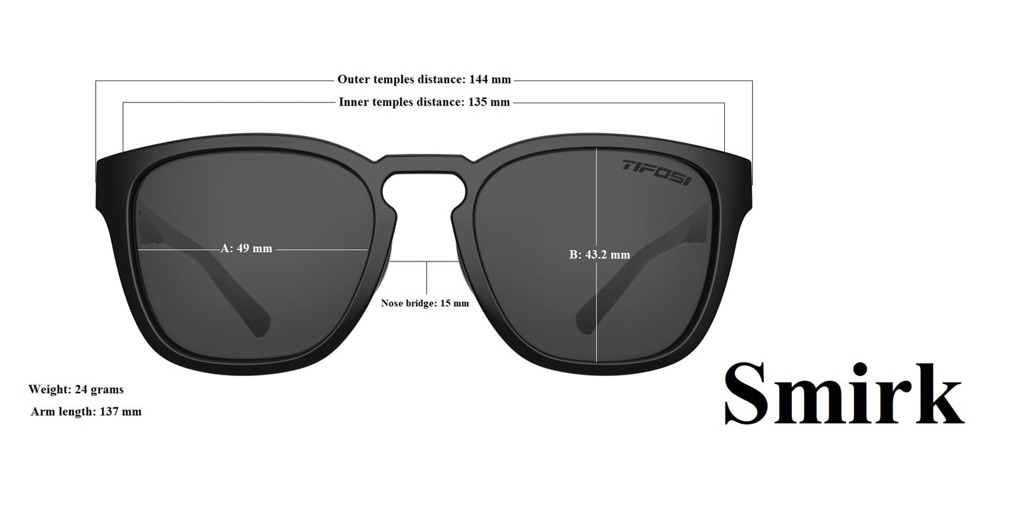 Tifosi Optics Smirk Sunglasses (Blackout, Smoke Polarized)