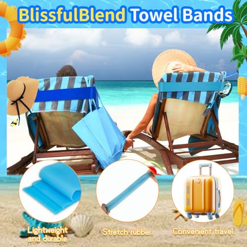 8 Pack Beach Towel Bands Stretchable for Cruise Chairs, Beach Band for Pool, 2025 Must Haves Cruise Accessories, Perfect Alternatives for Pool Lounge Chair Towel Clips