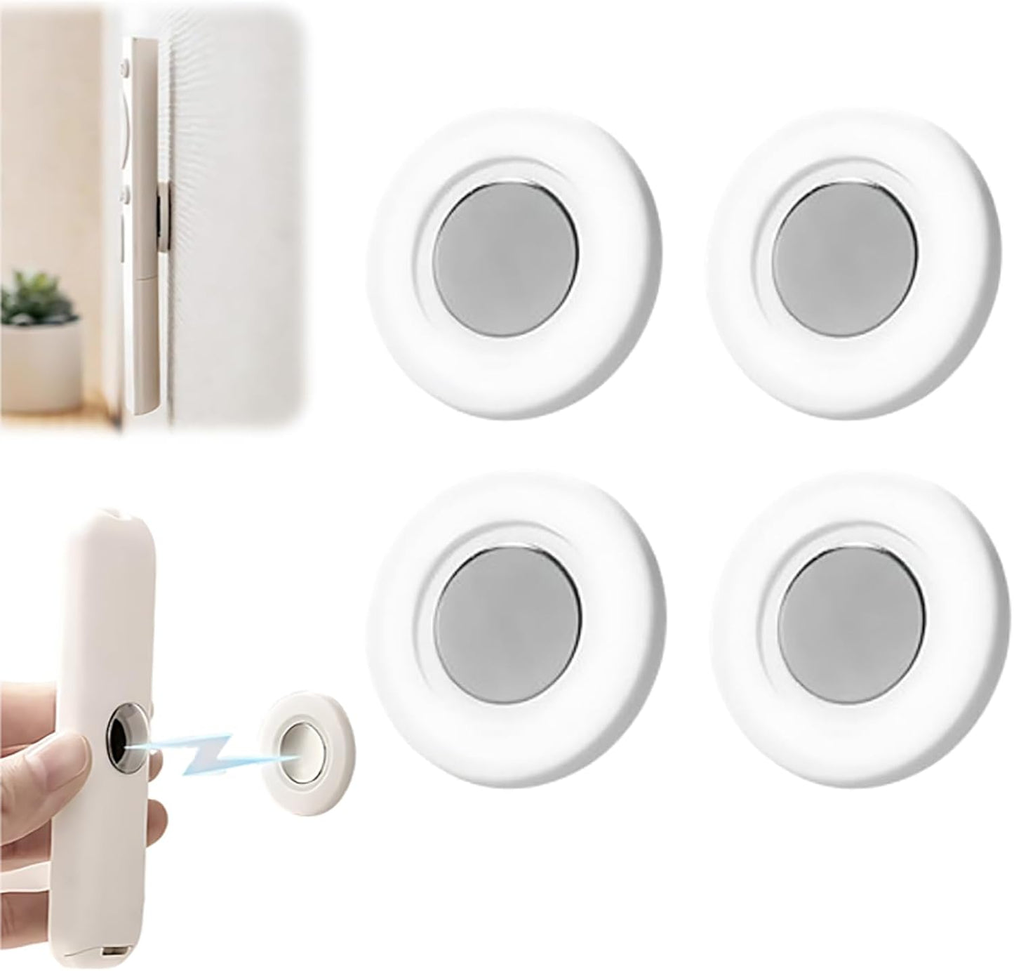 Magnetic Remote Control Holder, 2025 Magnetic Remote Control Holder Wall Mount Upgraded Silicone Remote Control Organizer Storage Self-Adhesive TV Remote Holder for Back of TV (4Pcs)